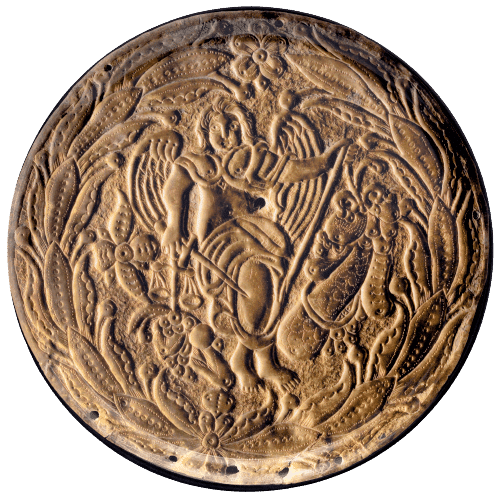 Bakki úr birki - látúnsþynna af hellusöðli.