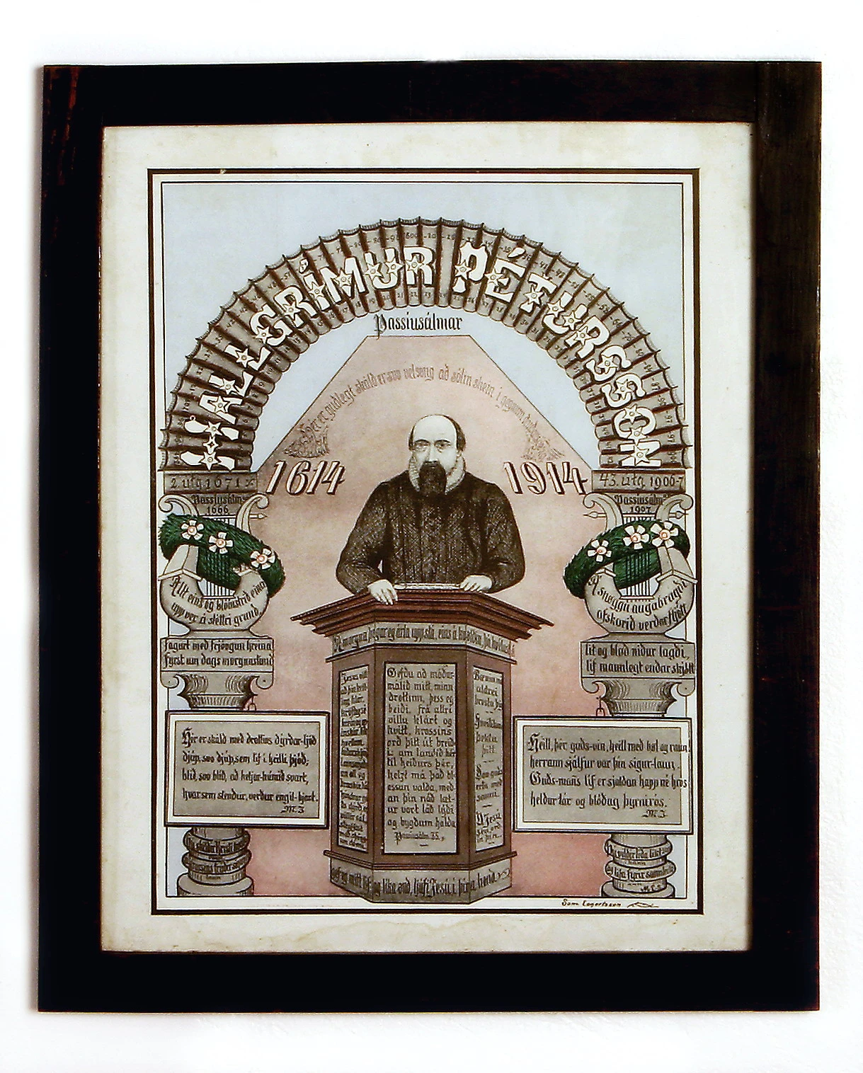 Plakat Hallgrímur Pétursson sálmaskáld