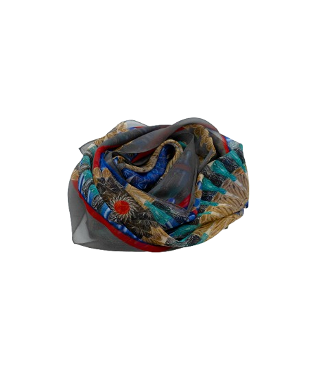 Silkiklútur með skúfhólka mynstri.