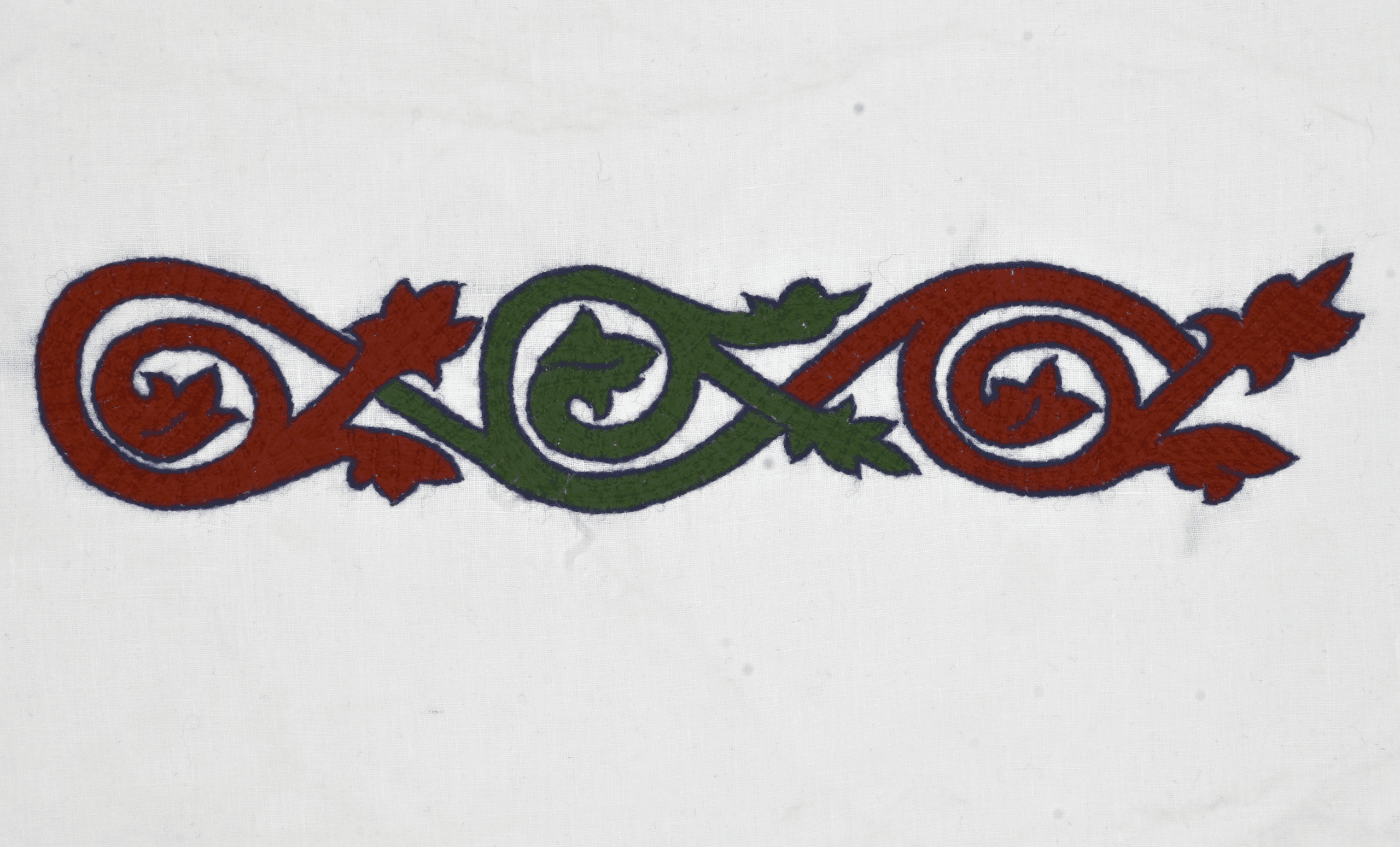 Útsaumur - Refilsaumur, flétta af Draflastaðaklæðinu